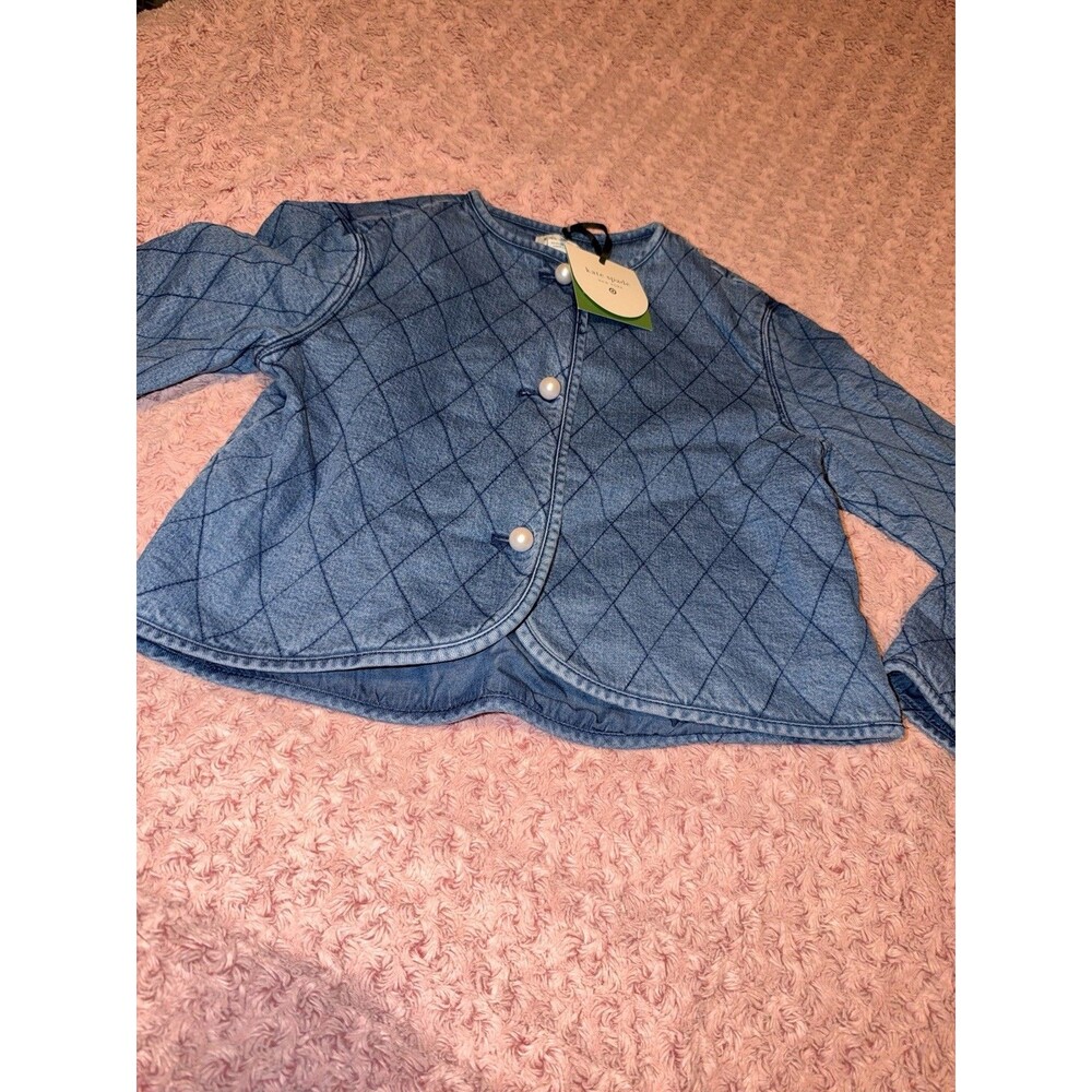 NWT Women's Quilted Denim Jacket Kate Spade New York x Target Blue Size XXS